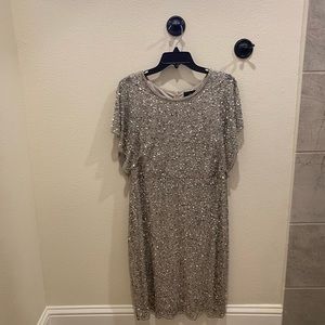 Adrianna Papell Sequin Flutter Sleeve Cocktail Dress